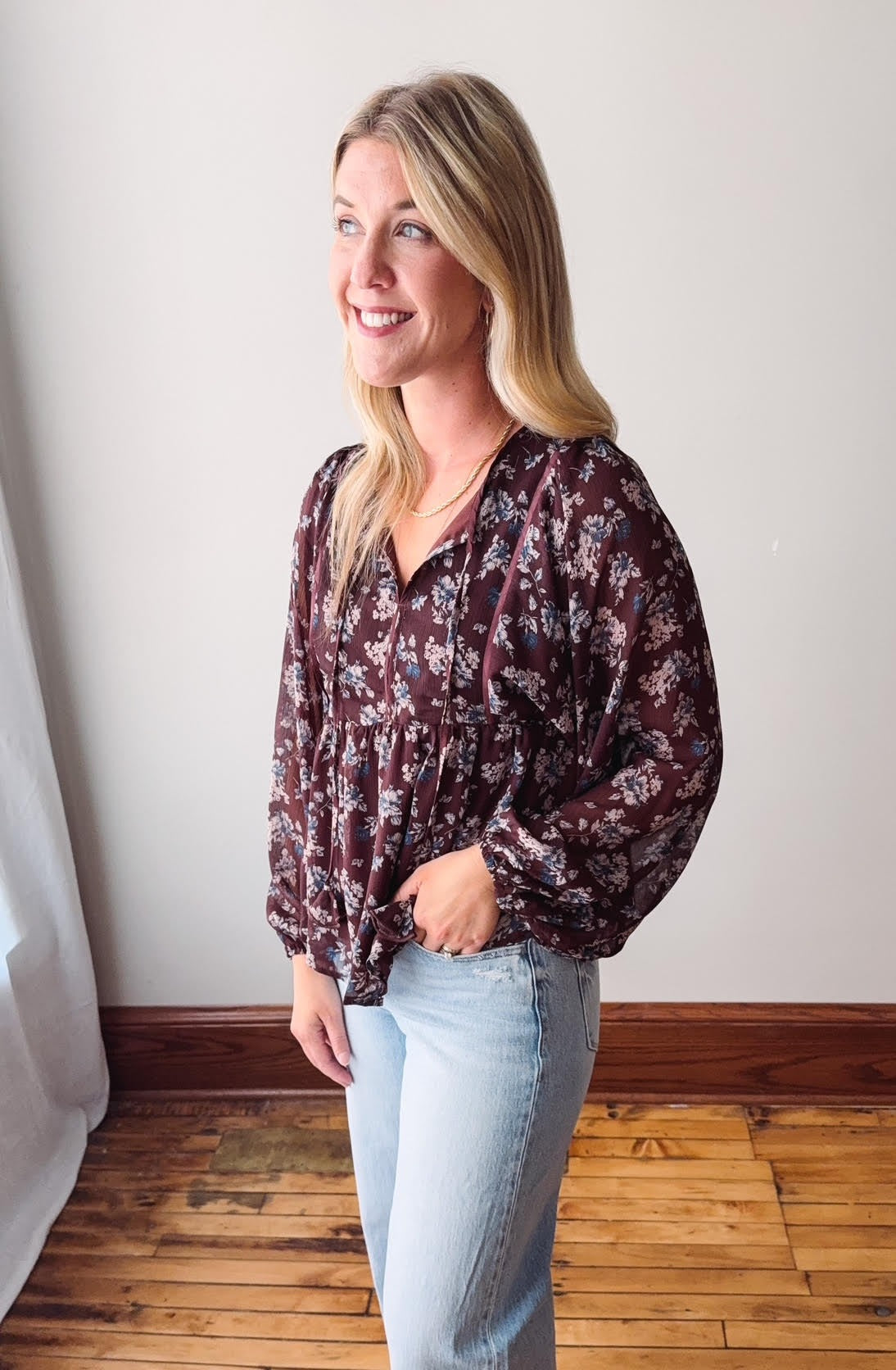Maisie Plum Floral Blouse