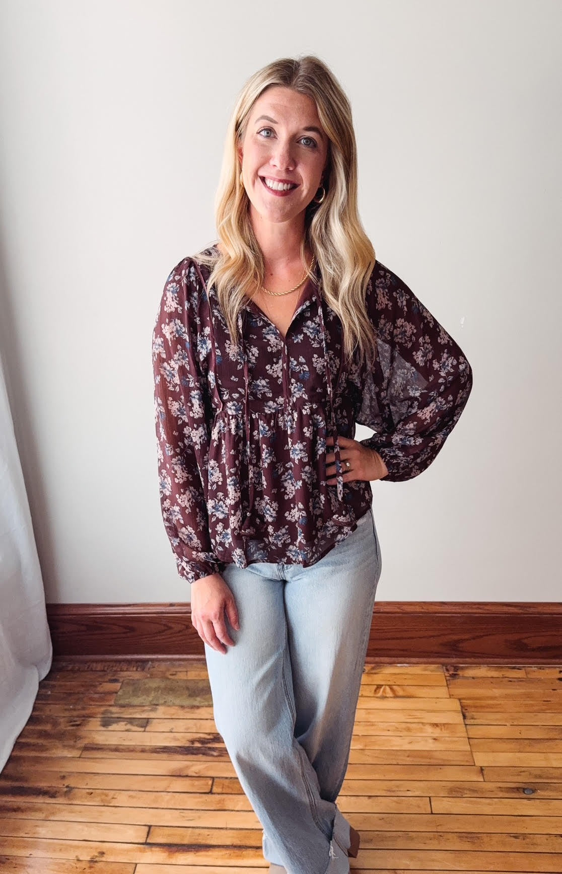 Maisie Plum Floral Blouse