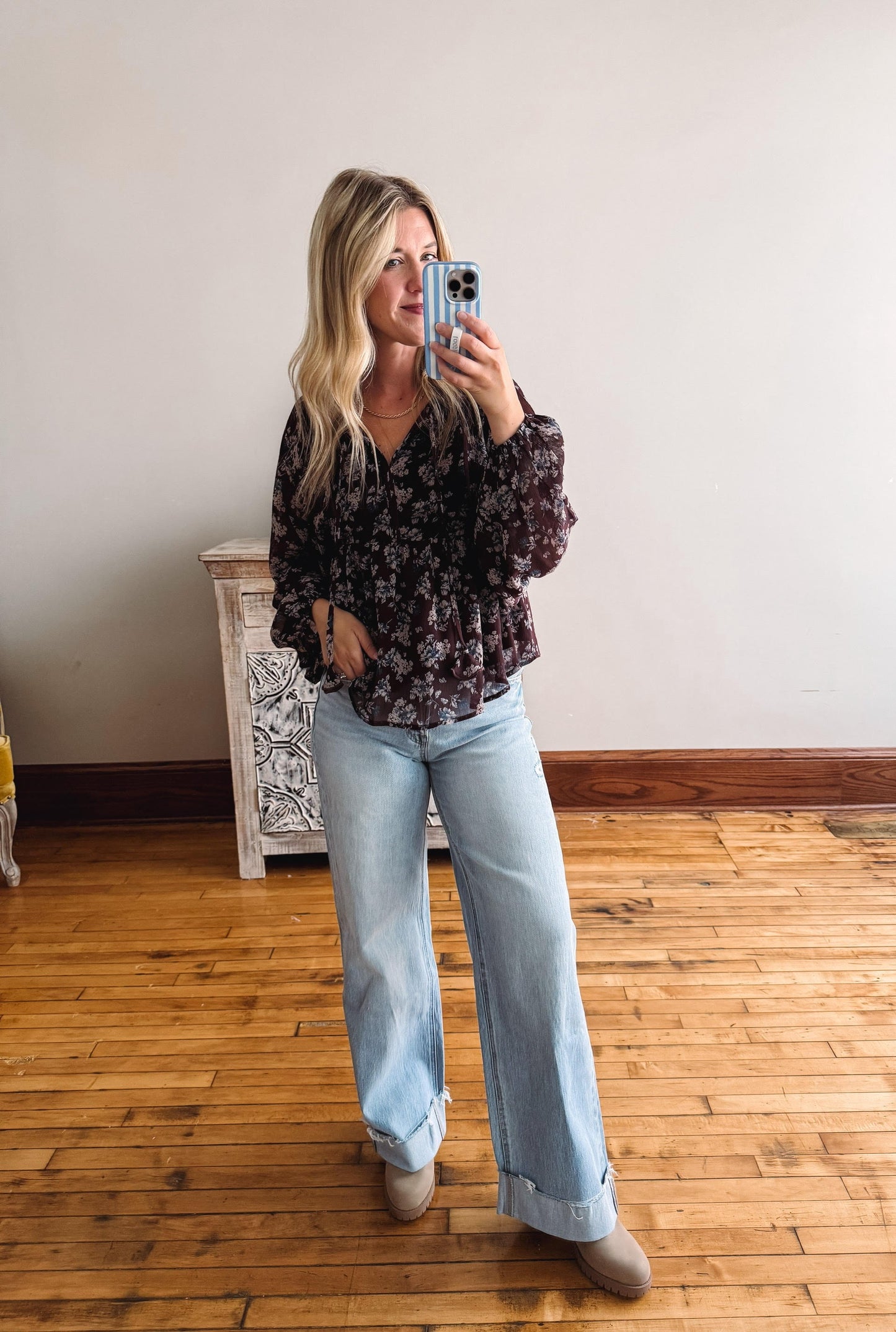 Maisie Plum Floral Blouse