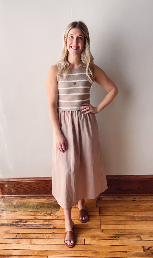 Mia White Pepper Midi Dress