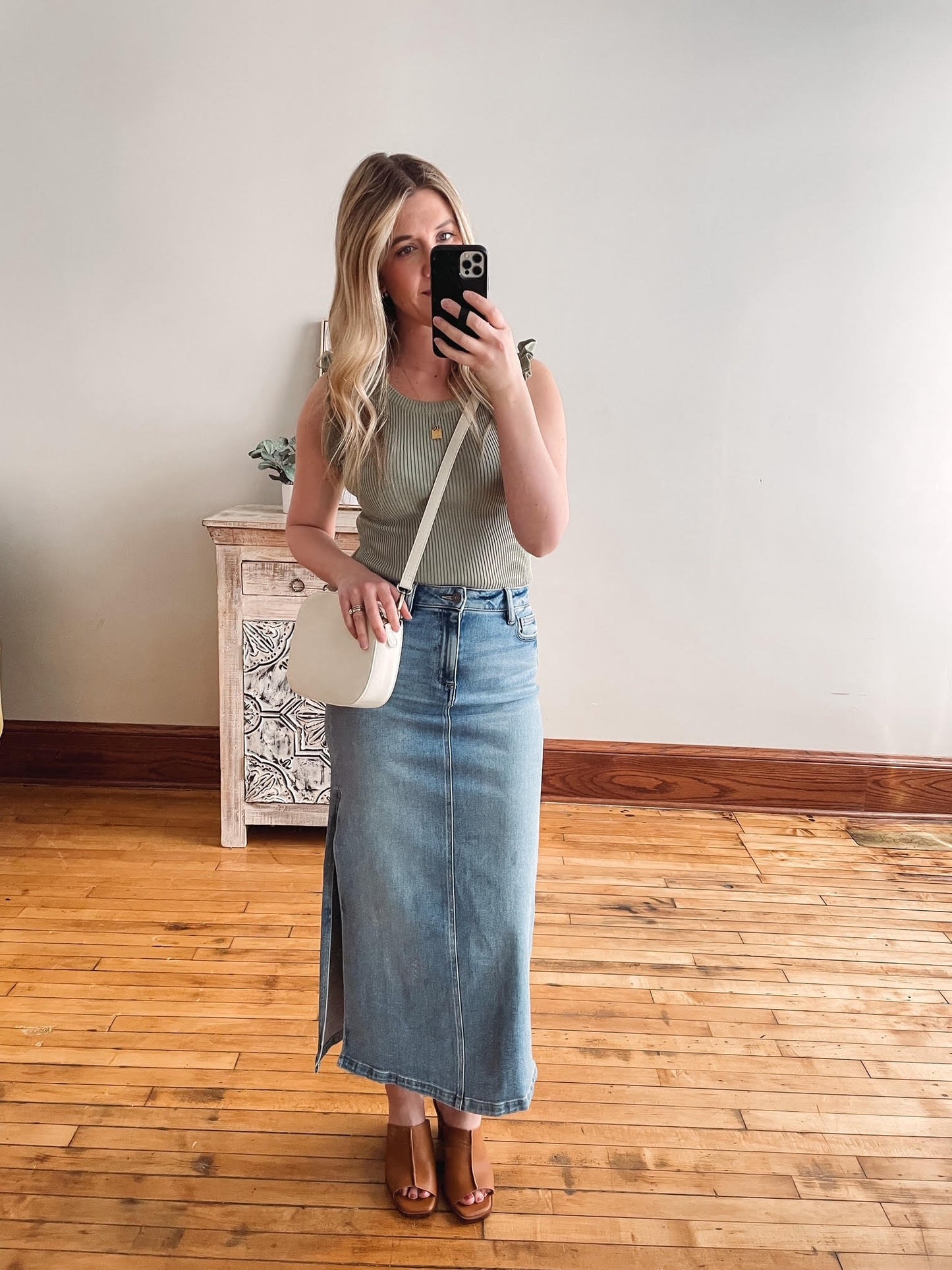 Denim Midi Skirt