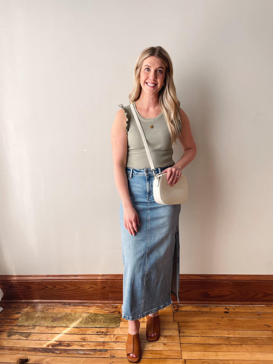 Denim Midi Skirt