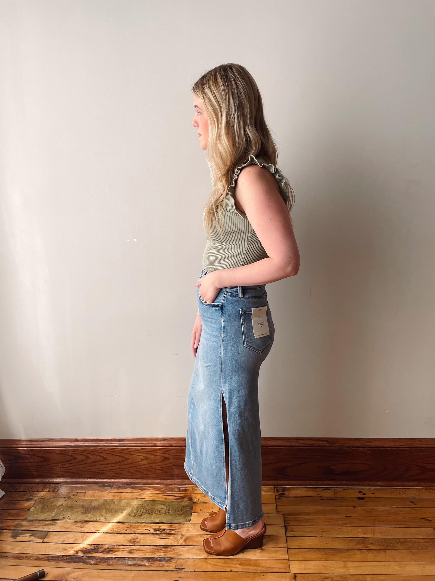 Denim Midi Skirt