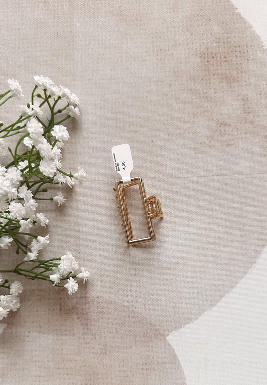 Mini Gold Rectangle Claw Clip