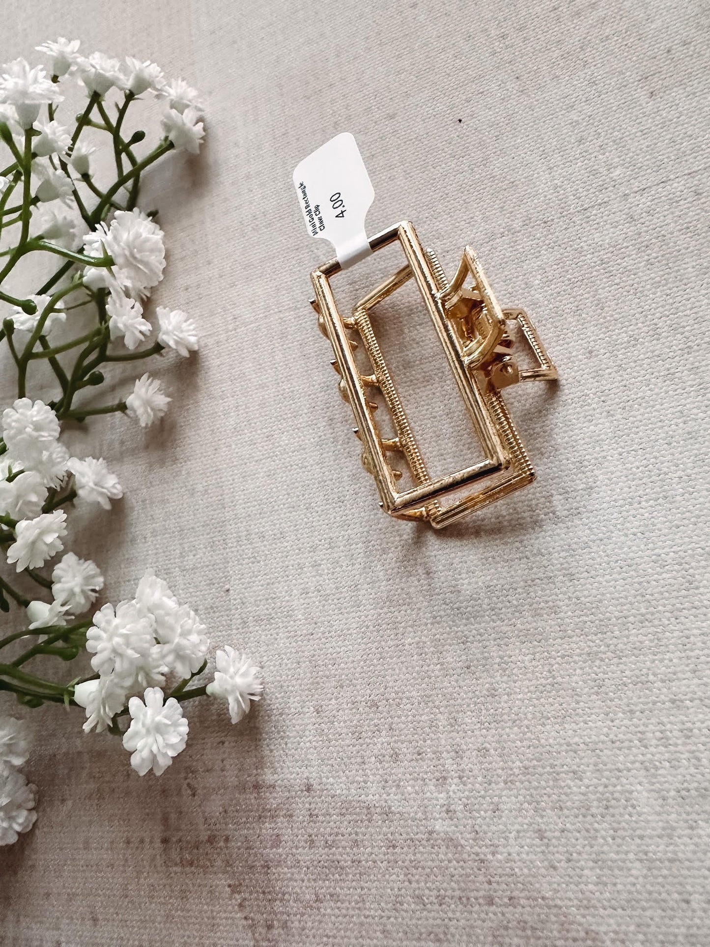 Mini Gold Rectangle Claw Clip