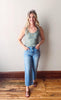 Monica High Rise Crop Slim Wide Jeans