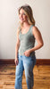 Sage Scoop Neck Ribbed Tank Top