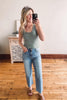 Monica High Rise Crop Slim Wide Jeans