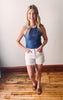 White High Rise A-line Shorts