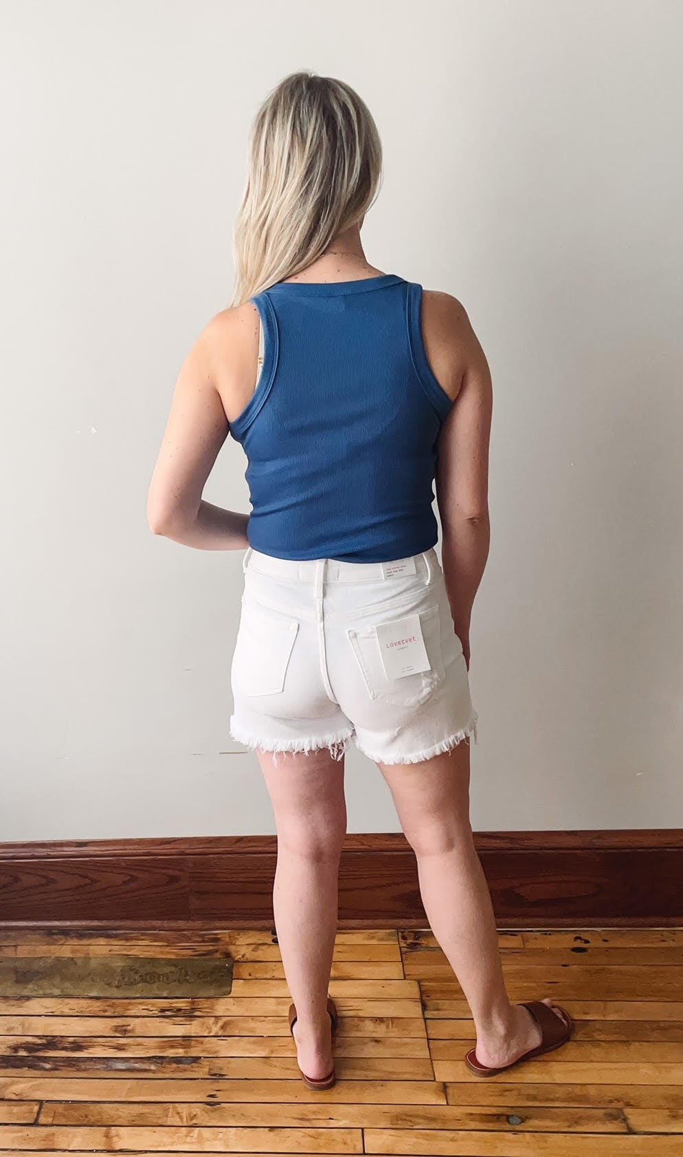 Navy Ribbed Tank Top