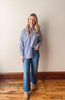 Navy Striped Classic Button Up