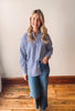 Navy Striped Classic Button Up
