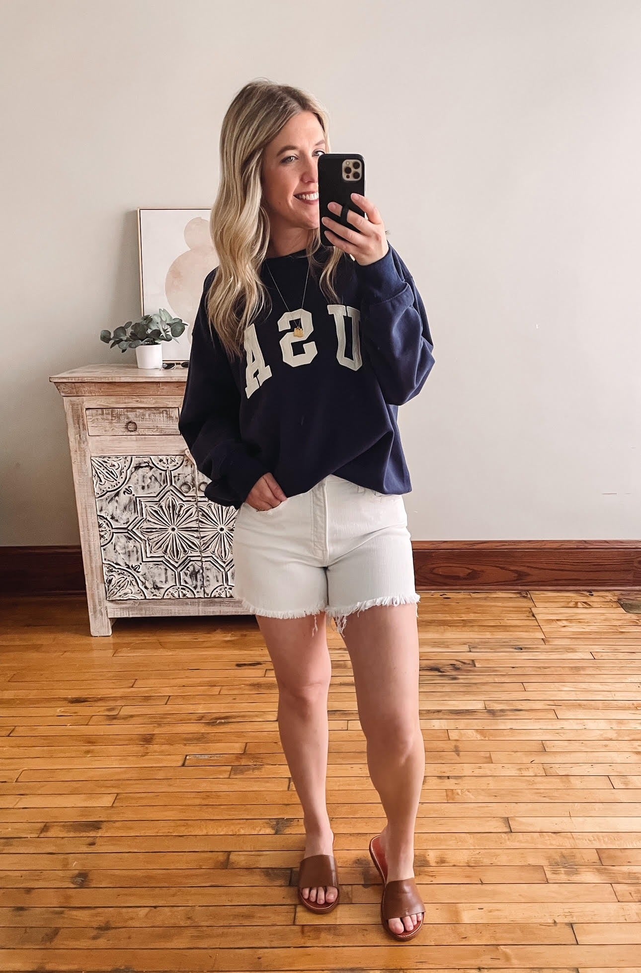 Navy USA Embroidered Sweatshirt