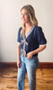 Navy + Cream Bow Sweater