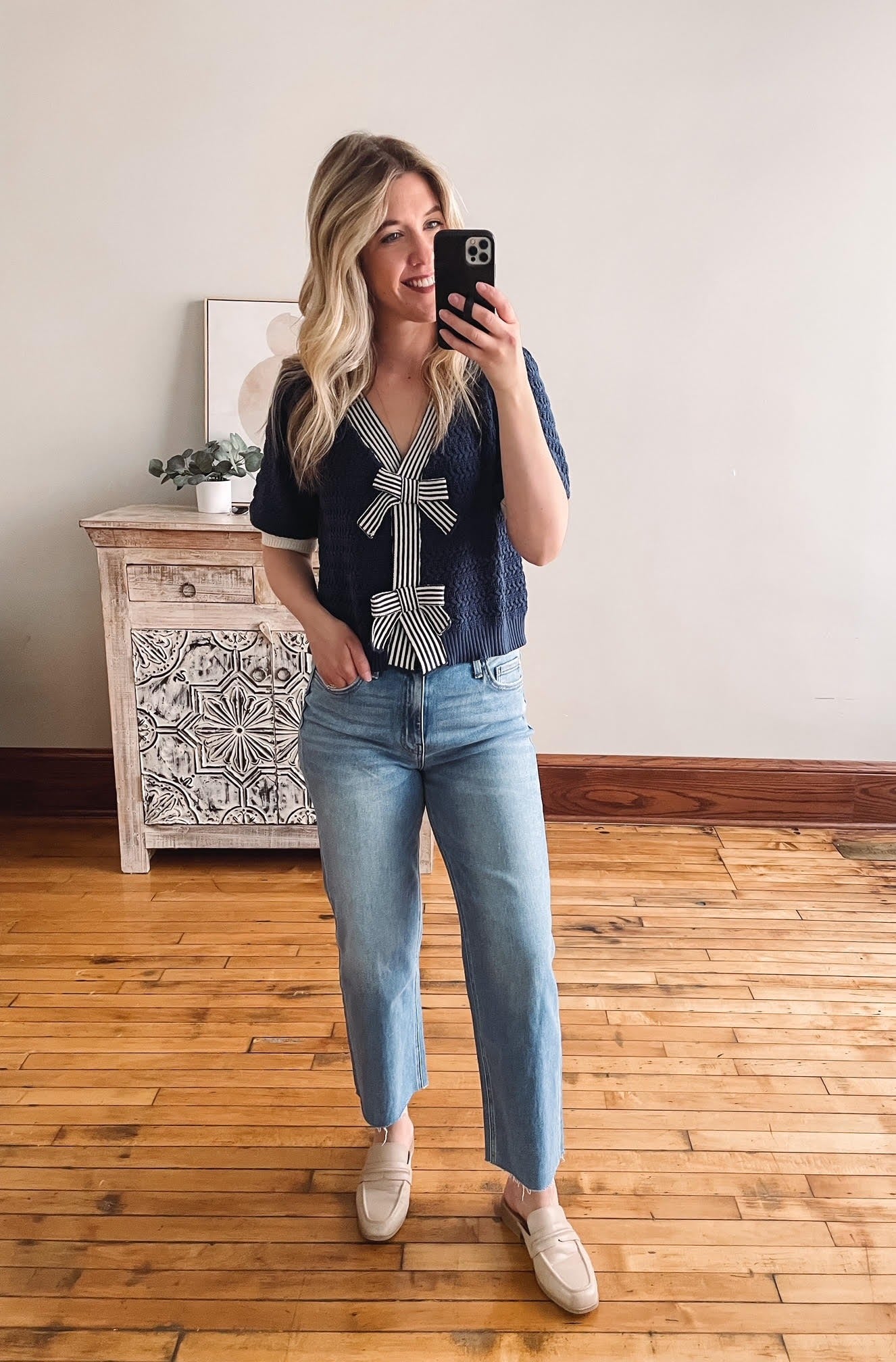 Monica High Rise Crop Slim Wide Jeans