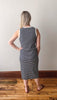 Navy + Cream Striped Midi Dress