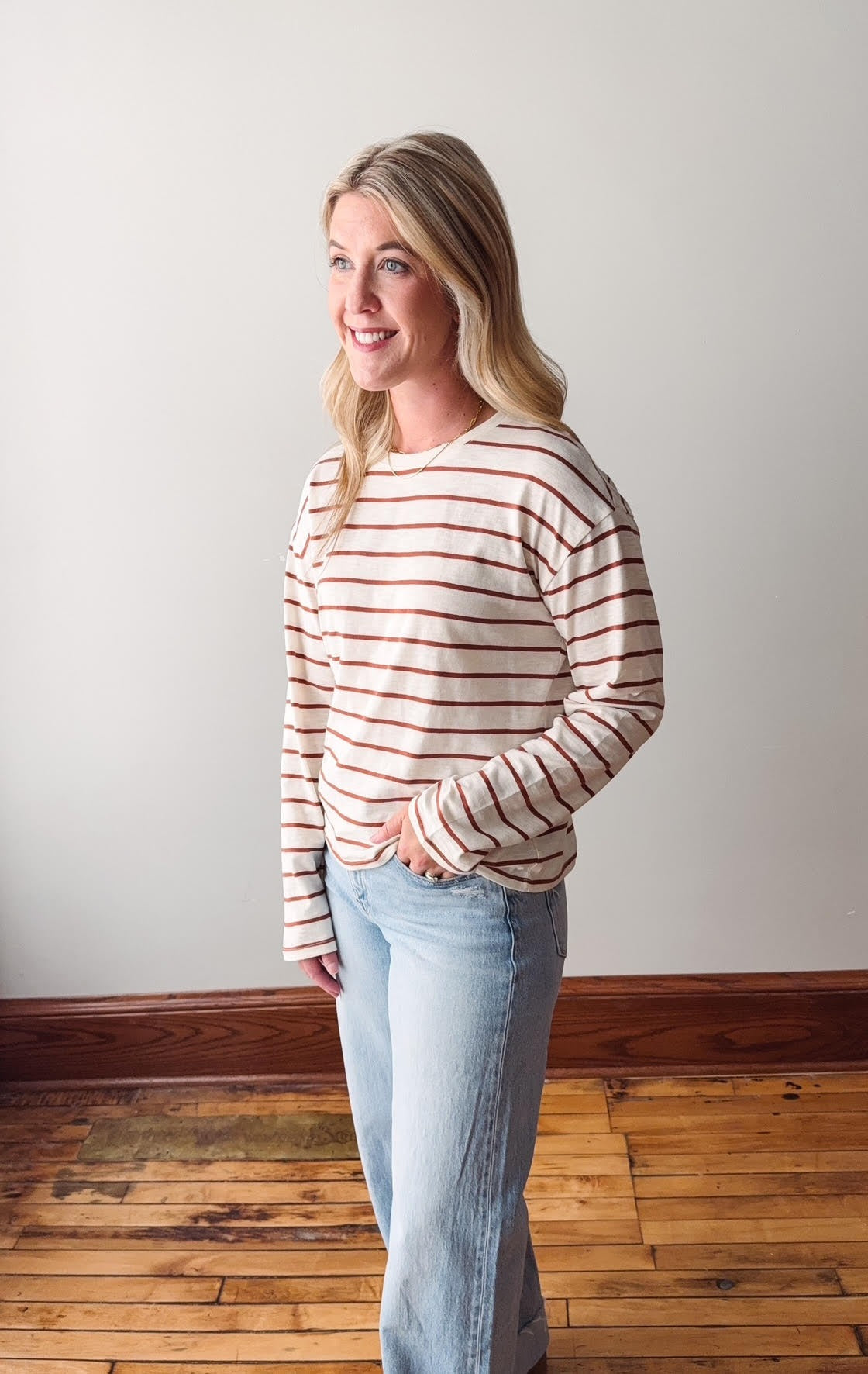 Nellie Top - Off White Brown