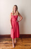 Nina Milkmaid Red Midi Dress