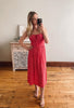 Nina Milkmaid Red Midi Dress
