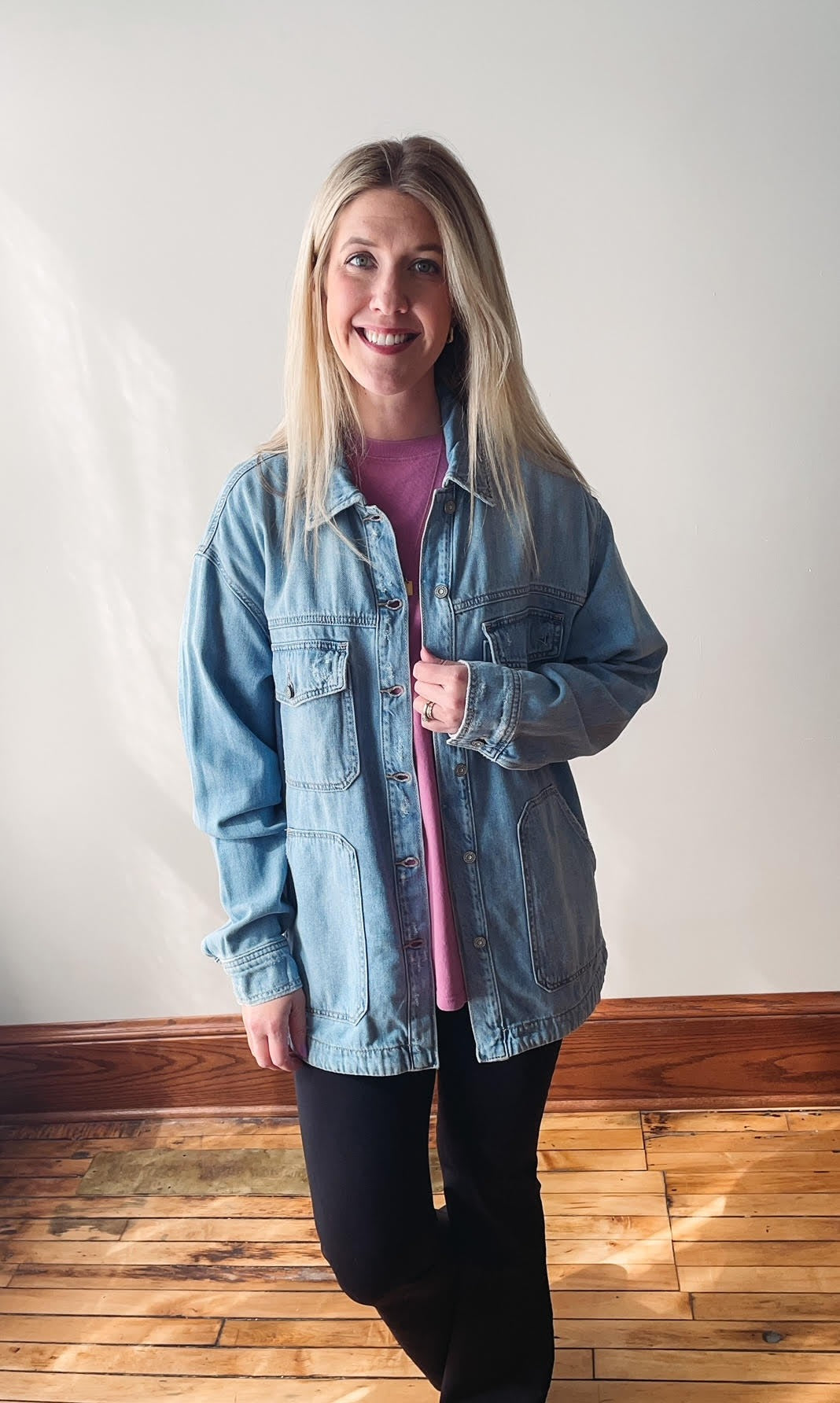 Oversized Denim Utility Jacket
