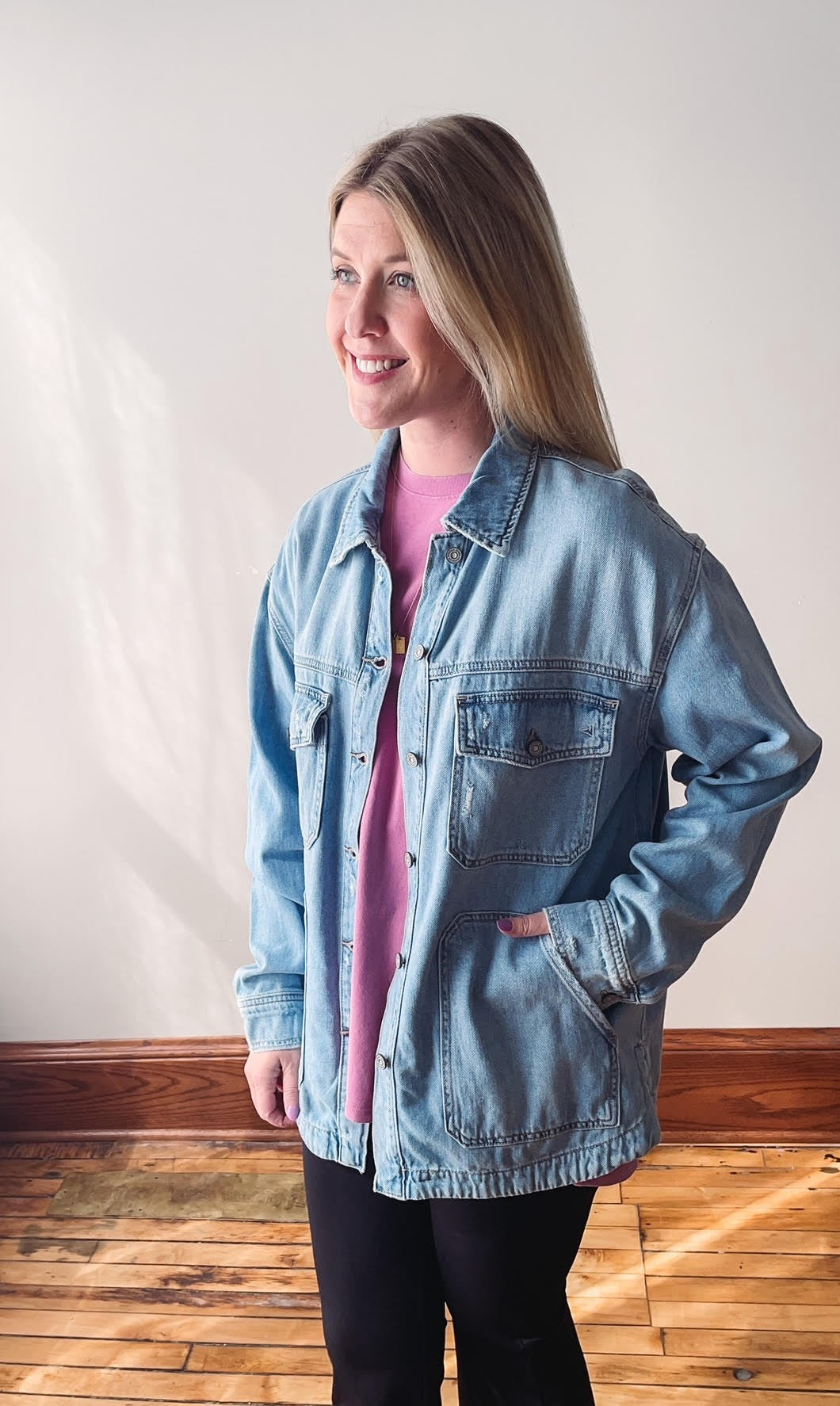Oversized Denim Utility Jacket