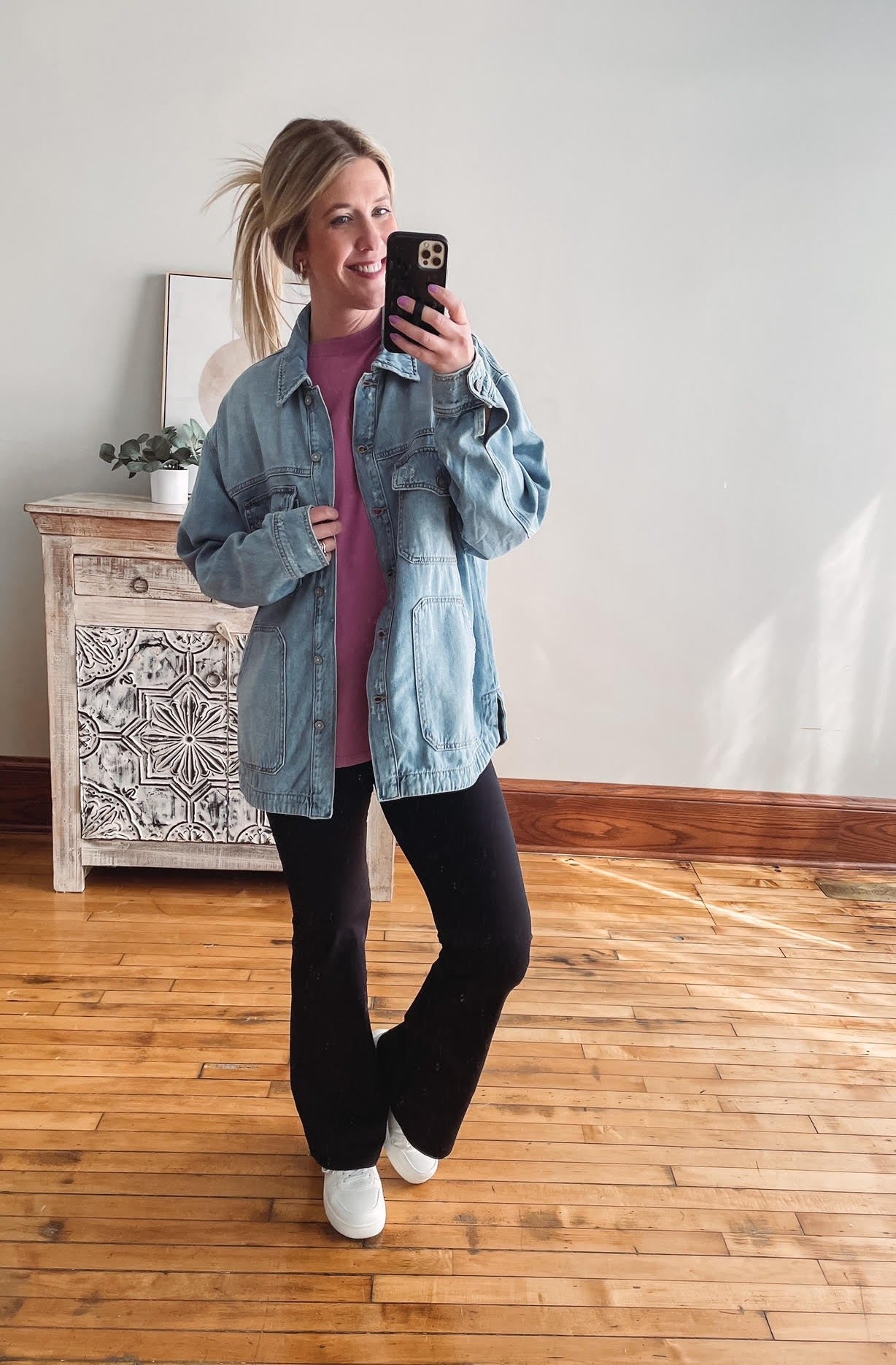 Oversized Denim Utility Jacket