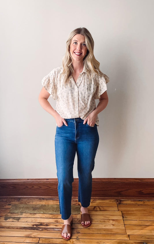 Sophia Dark Wash Straight Jeans