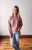 Pink Front Slit Sweater