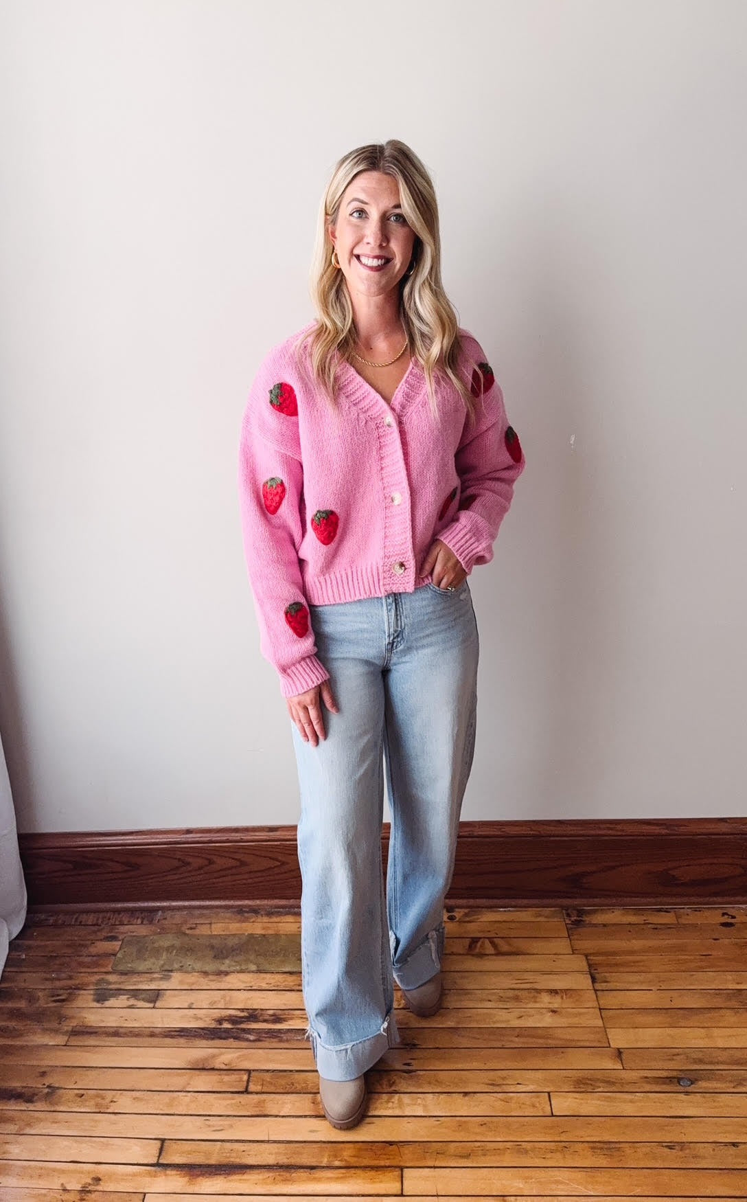 Super High Rise Cuffed Wide Leg Jeans