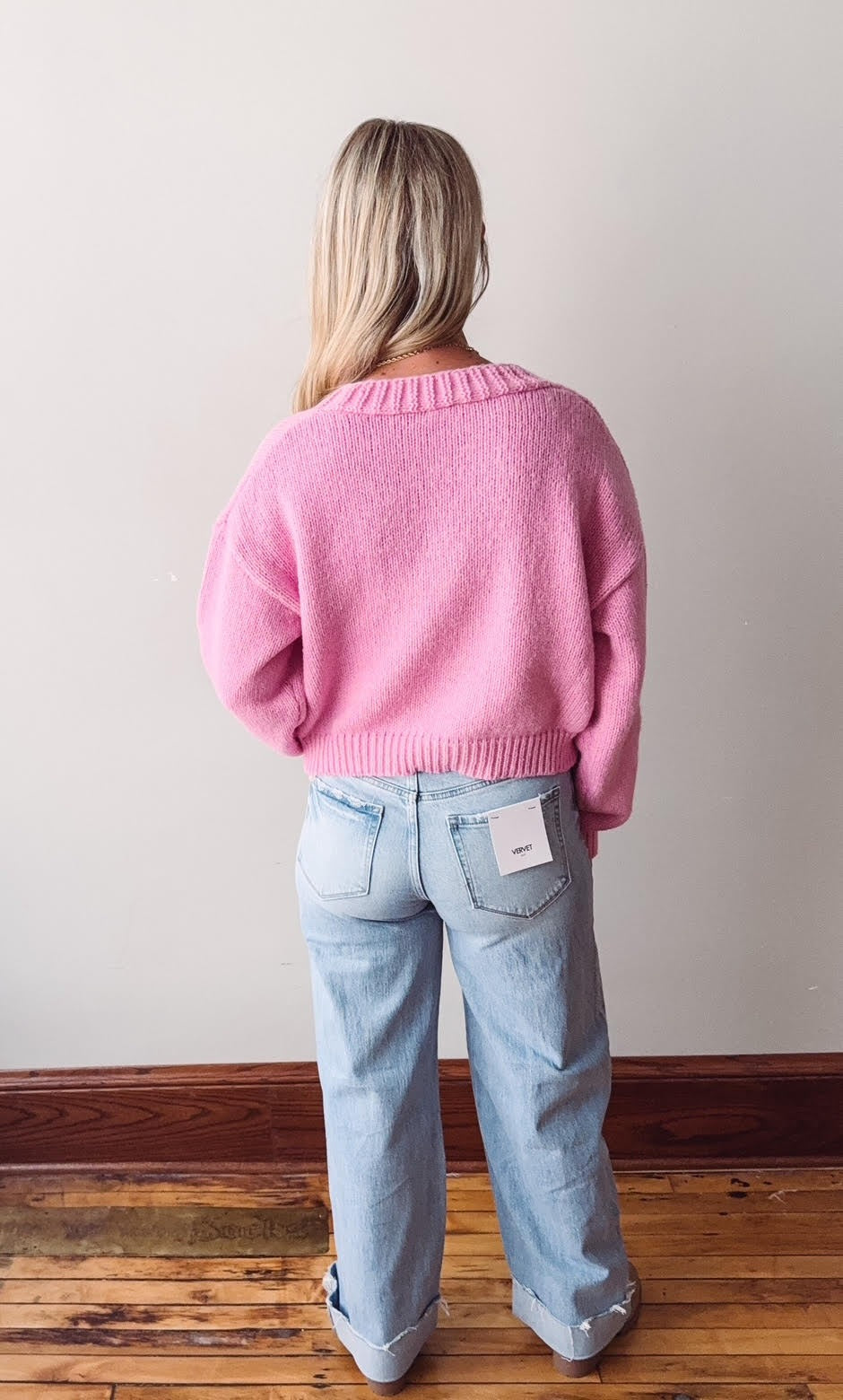 Super High Rise Cuffed Wide Leg Jeans