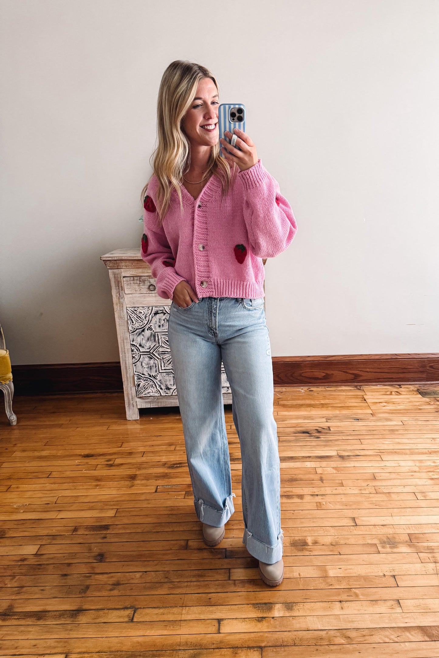 Super High Rise Cuffed Wide Leg Jeans