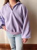 Piper Lavender Snap Button Collared Sweatshirt