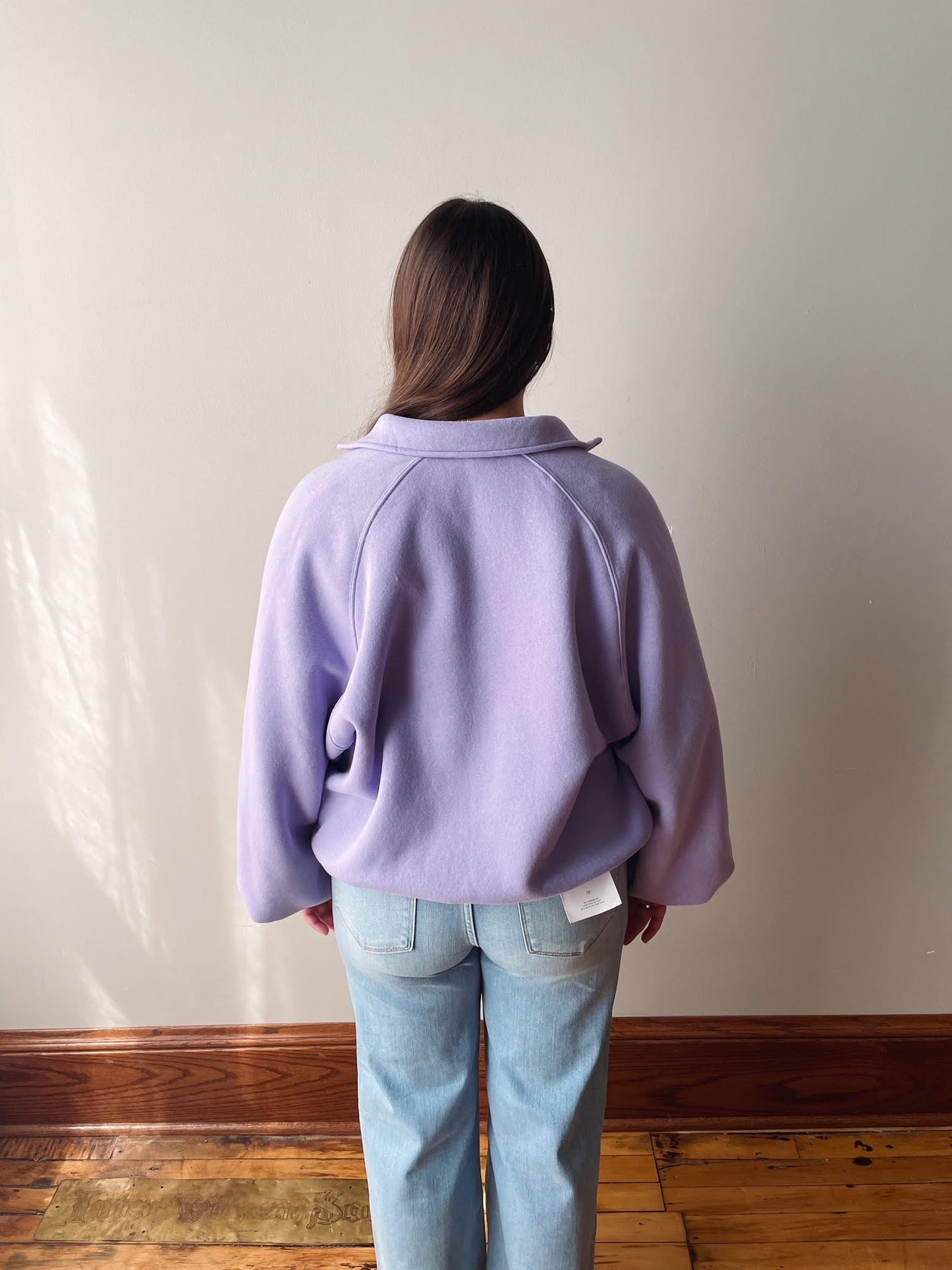 Piper Lavender Snap Button Collared Sweatshirt