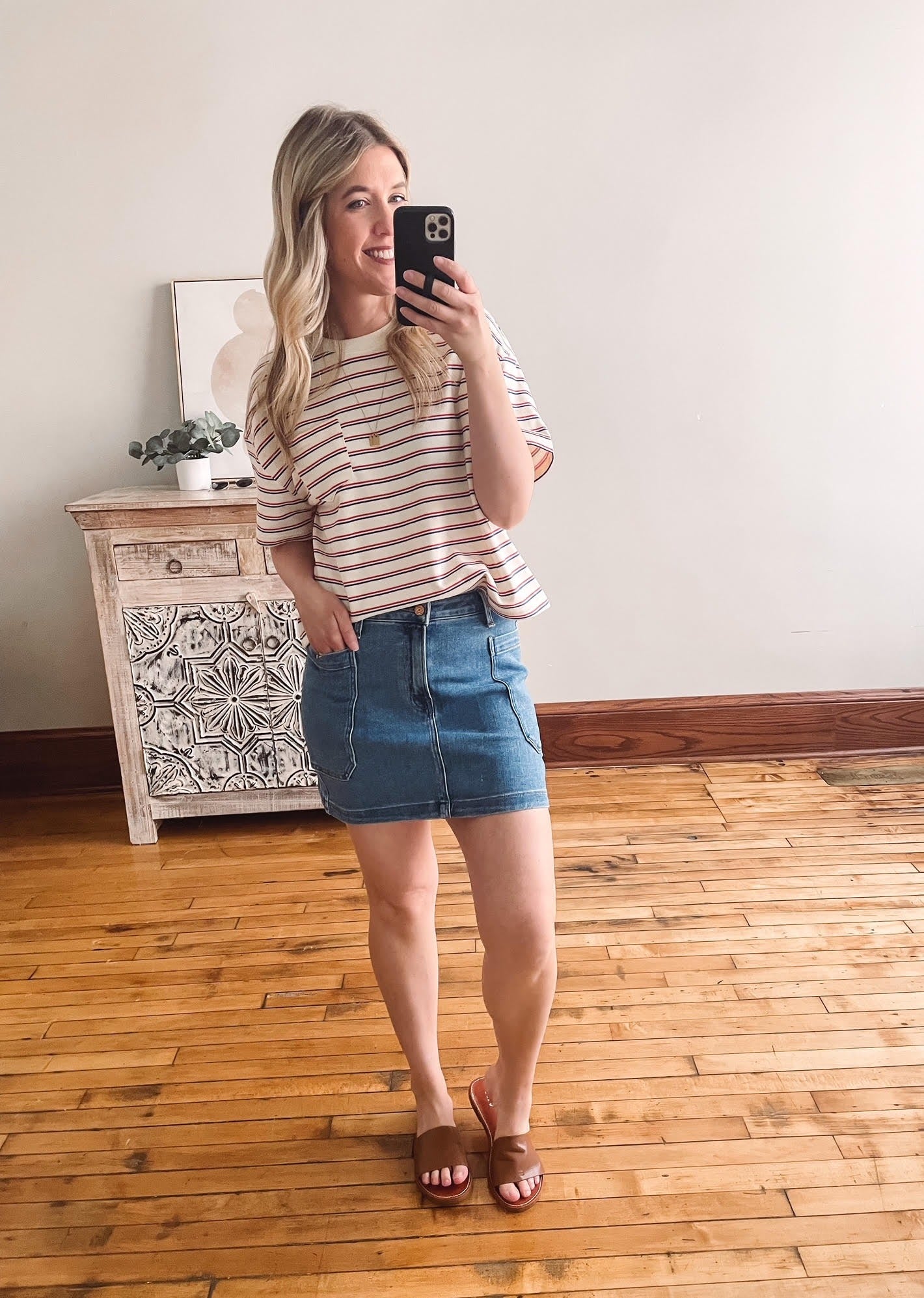 High Rise Cargo Mini Skirt