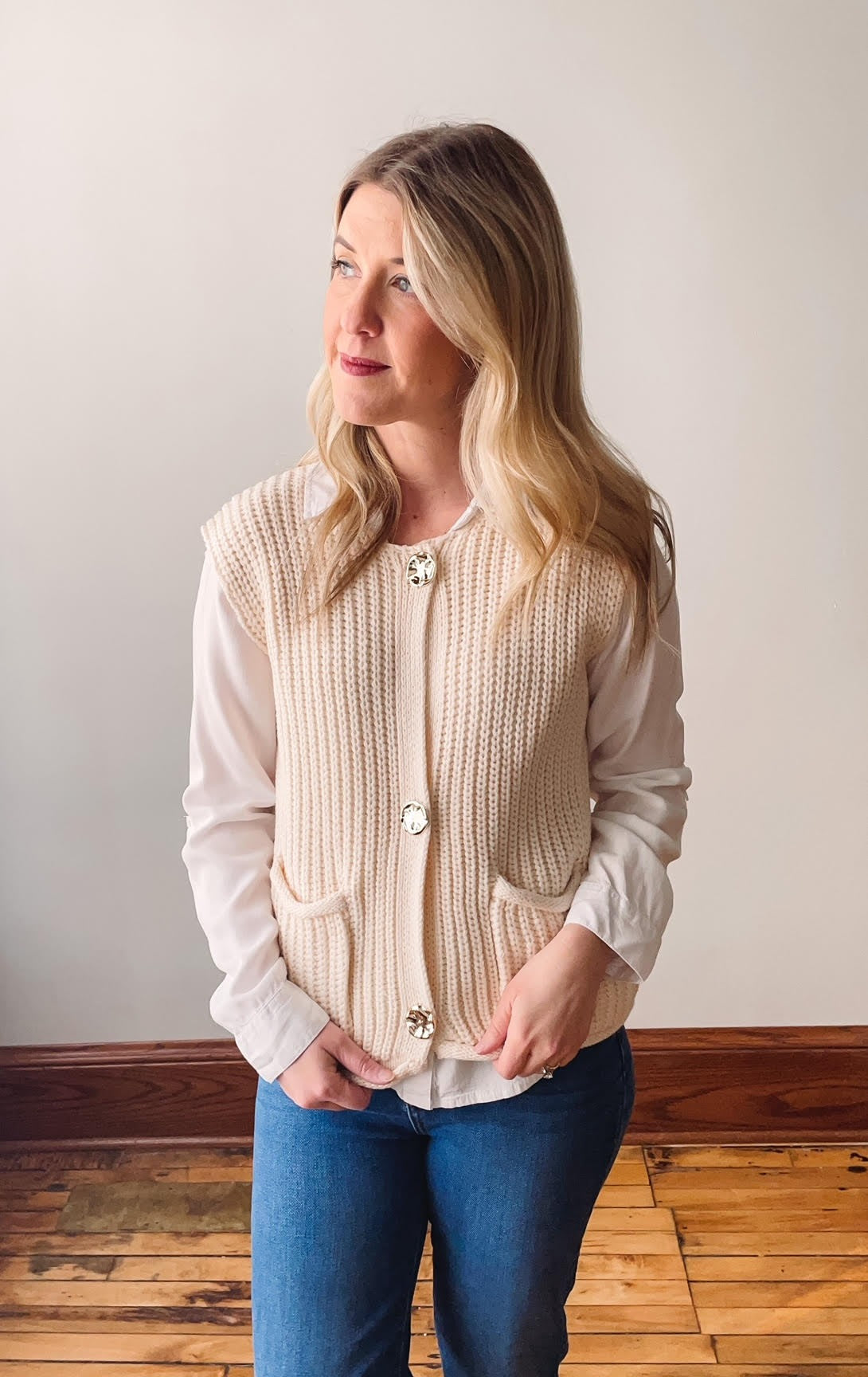 Rory White Sweater Vest