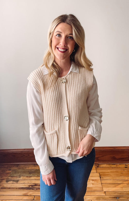 Rory White Sweater Vest