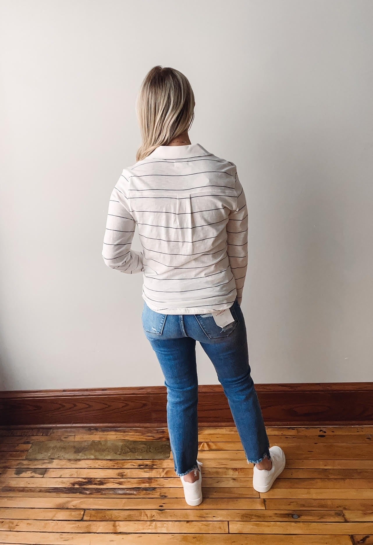 Rosanna Shirt - Ivory + Black Stripe