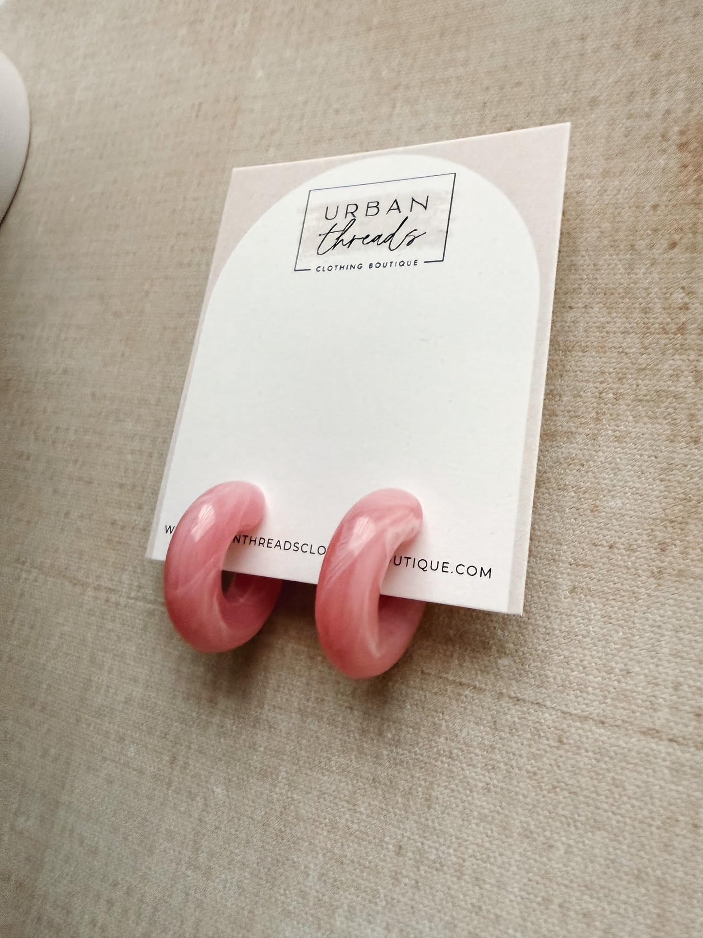 Rosé Marble Hoop Earrings