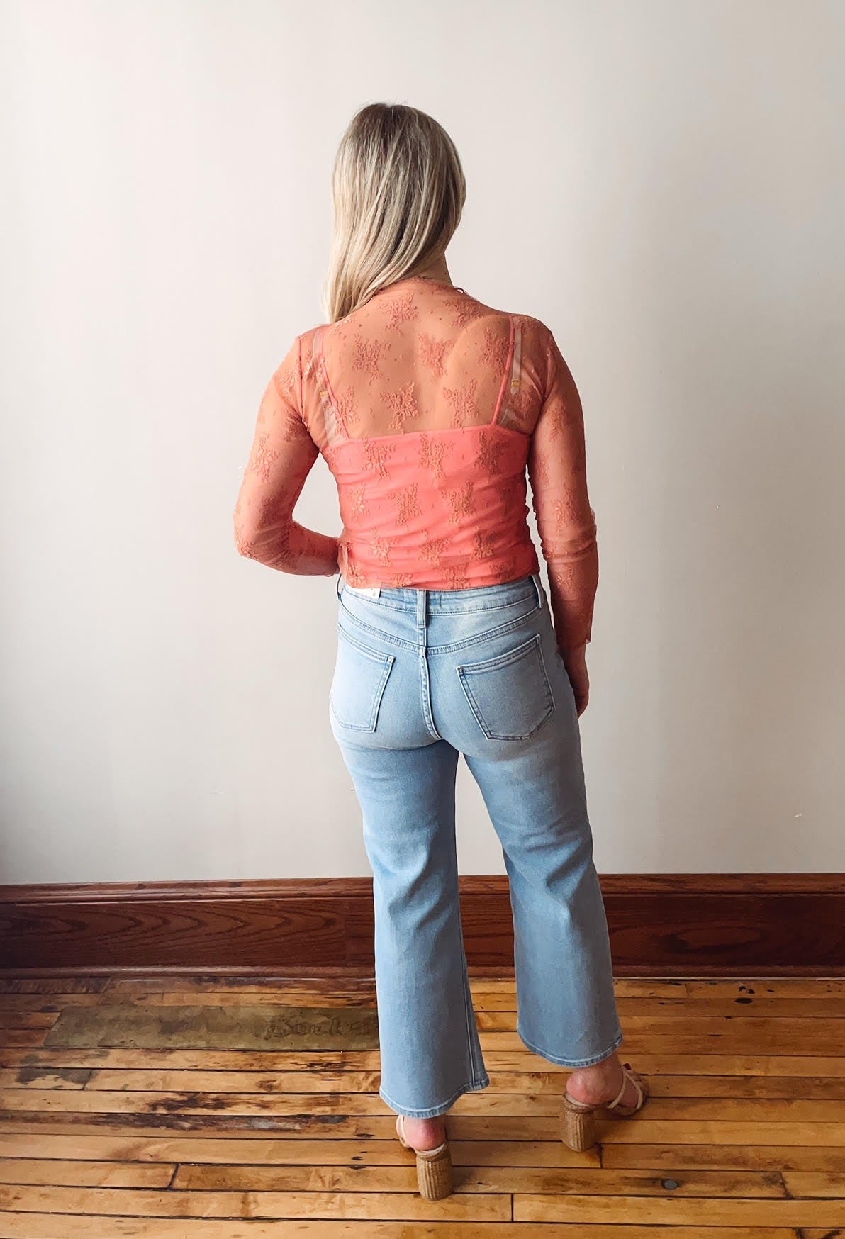 Rose Sheer Lace Long Sleeve