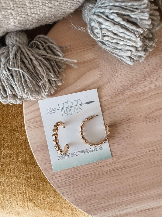 Rosie Gold Hearts Hoop Earrings