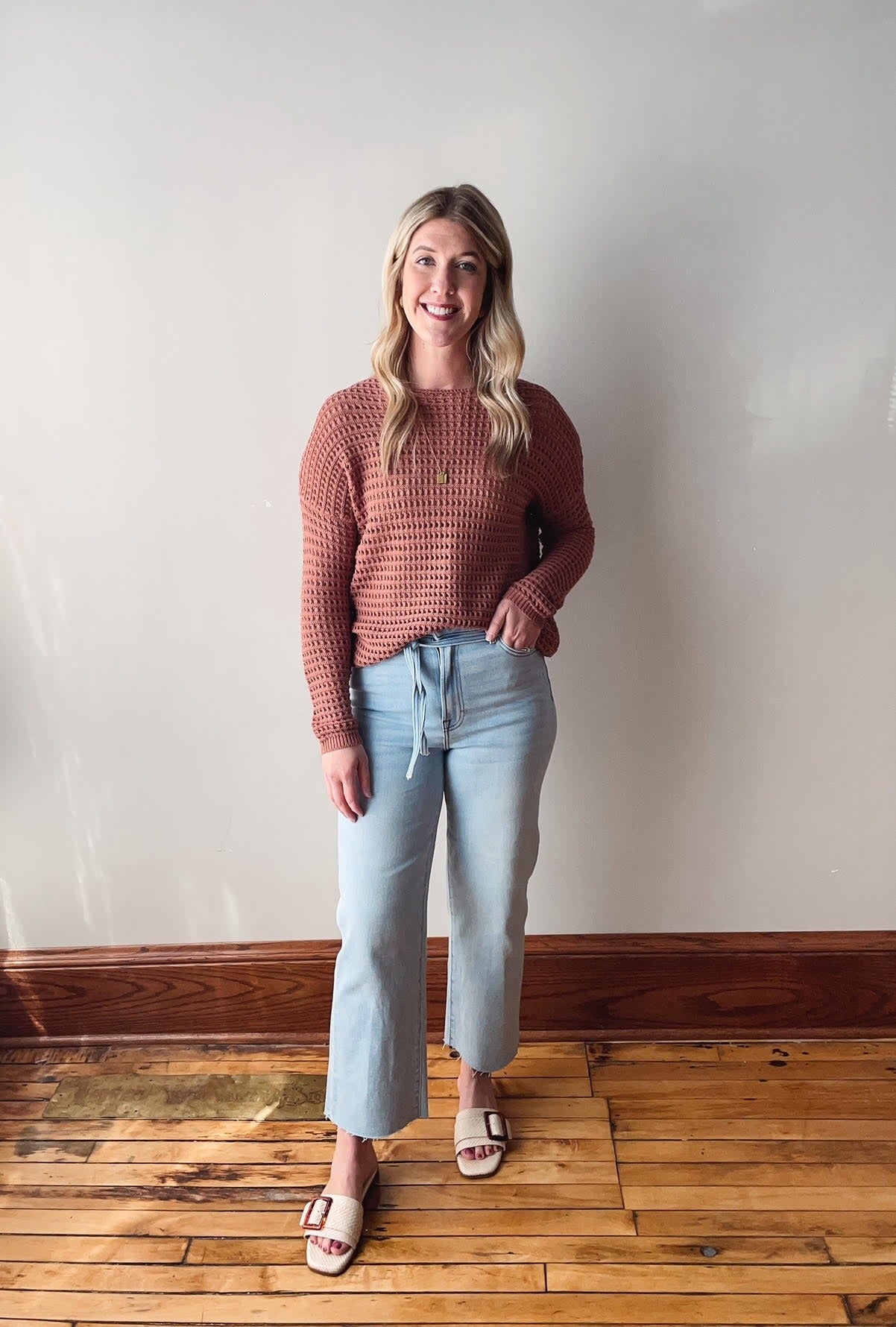 Rust Crochet Sweater