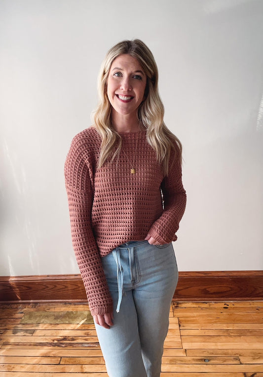 Rust Crochet Sweater