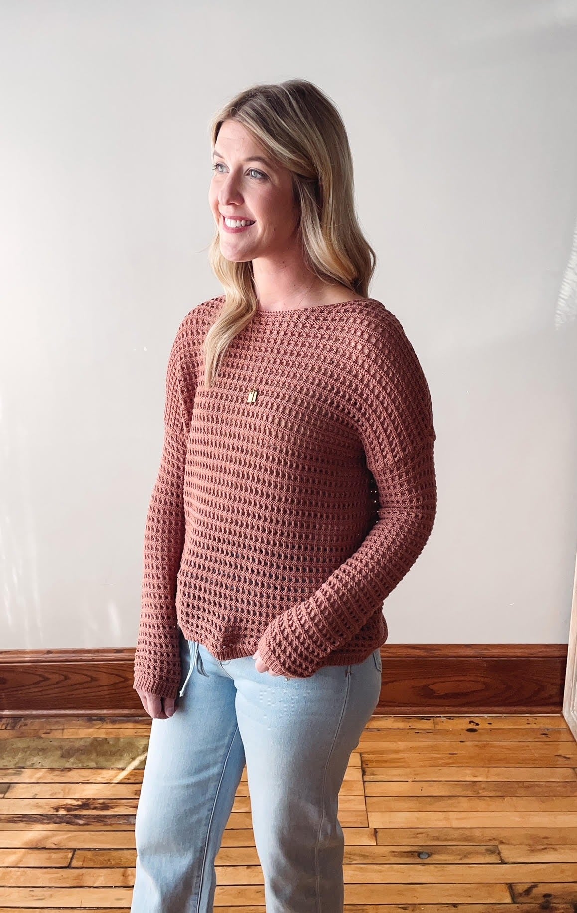 Rust Crochet Sweater