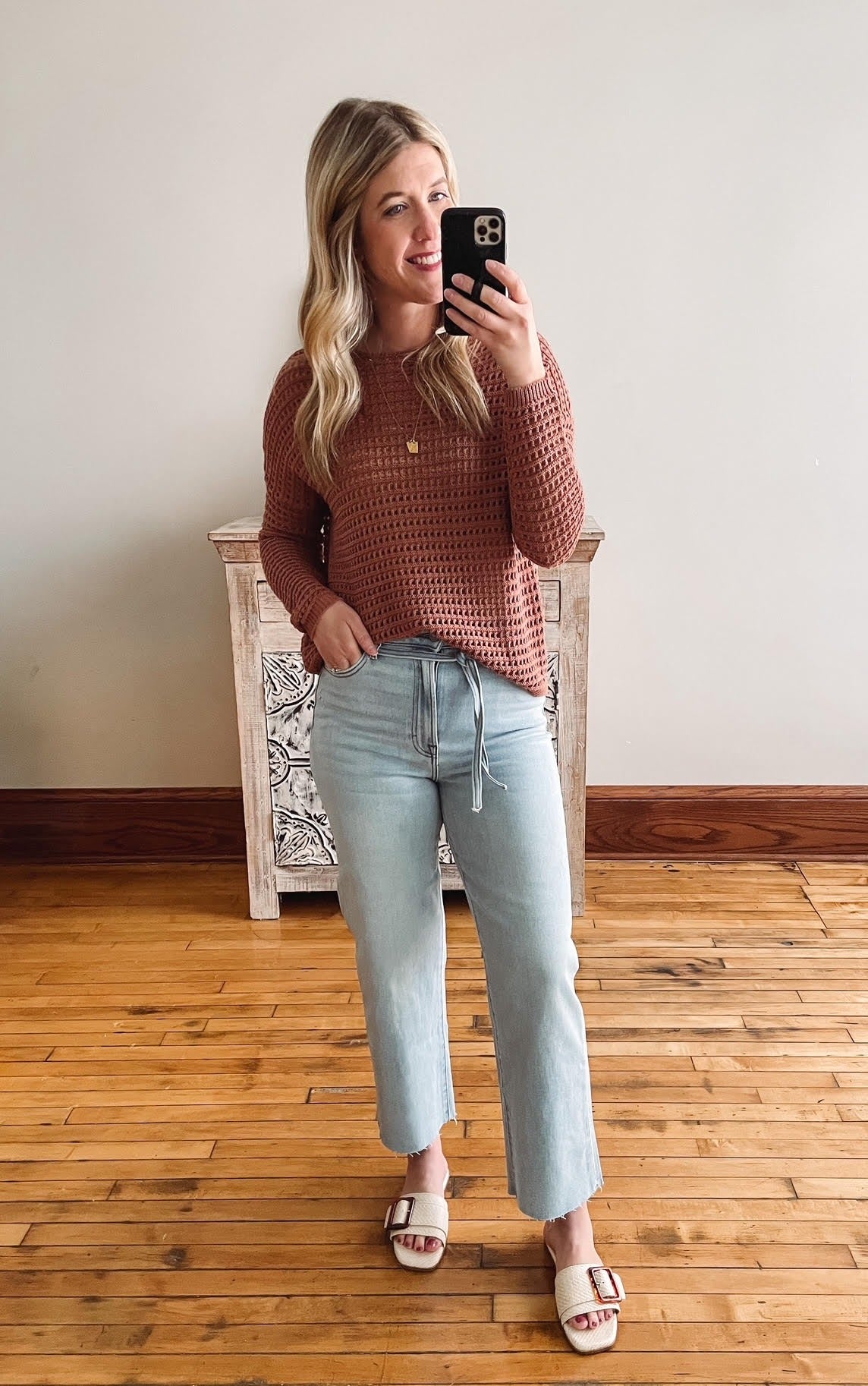 Rust Crochet Sweater