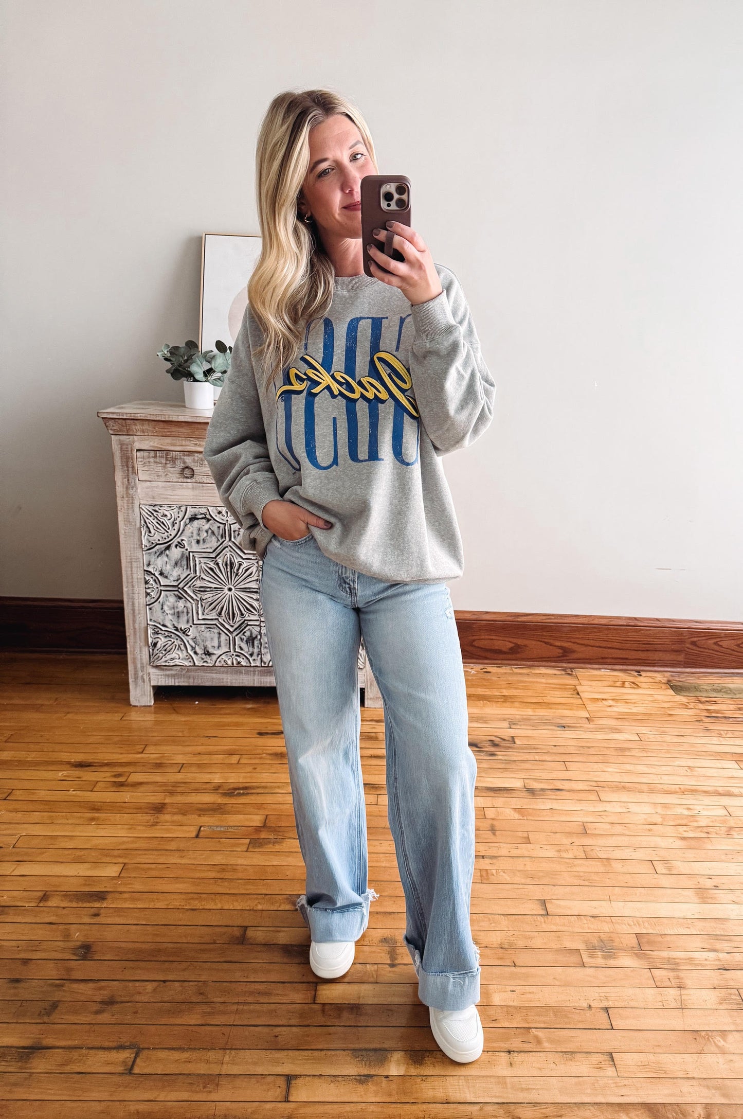 SDSU Heather Gray Fleece Crew