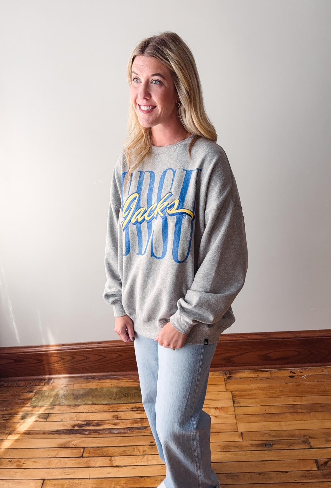 SDSU Heather Gray Fleece Crew