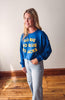 SDSU Washed Royal Chenille Cropped Crewneck