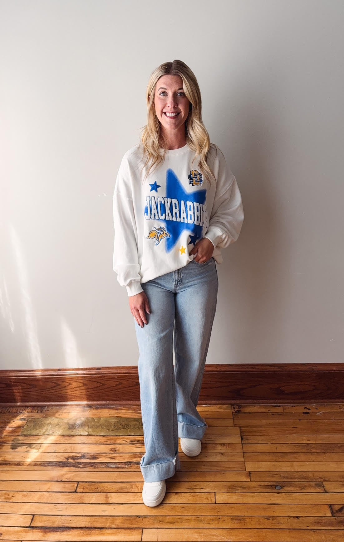 SDSU White Aura Fleece Crew