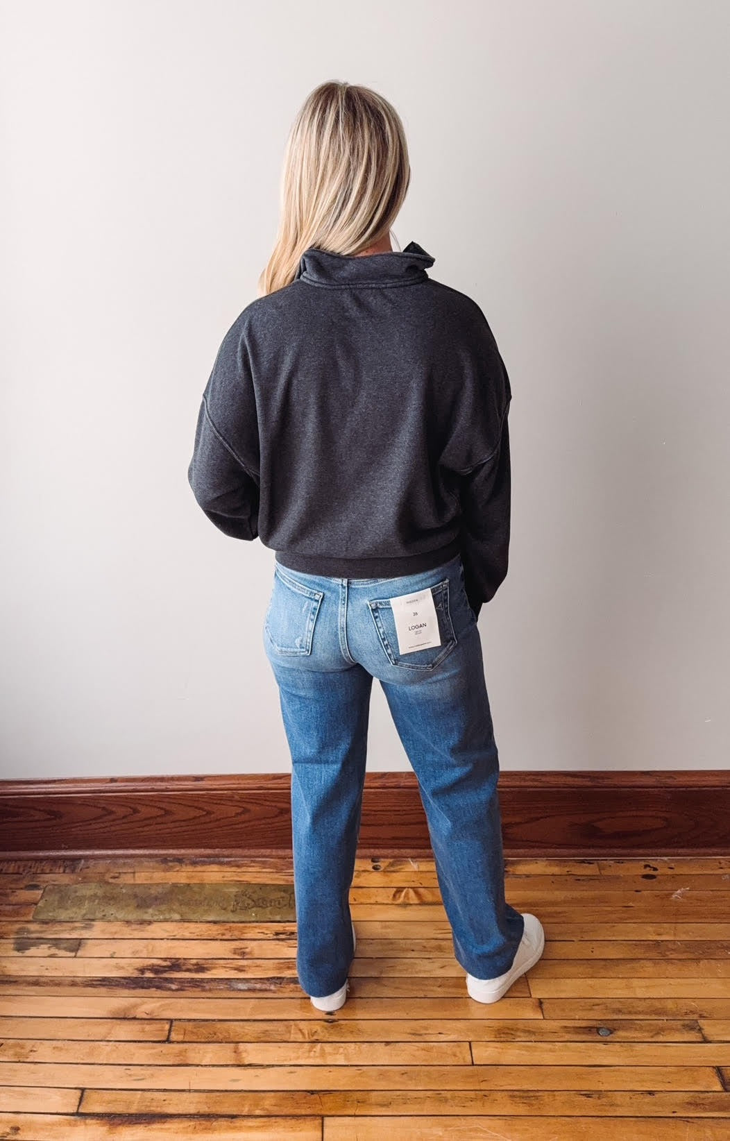 Sadie Half Zip Sweatshirt - Black