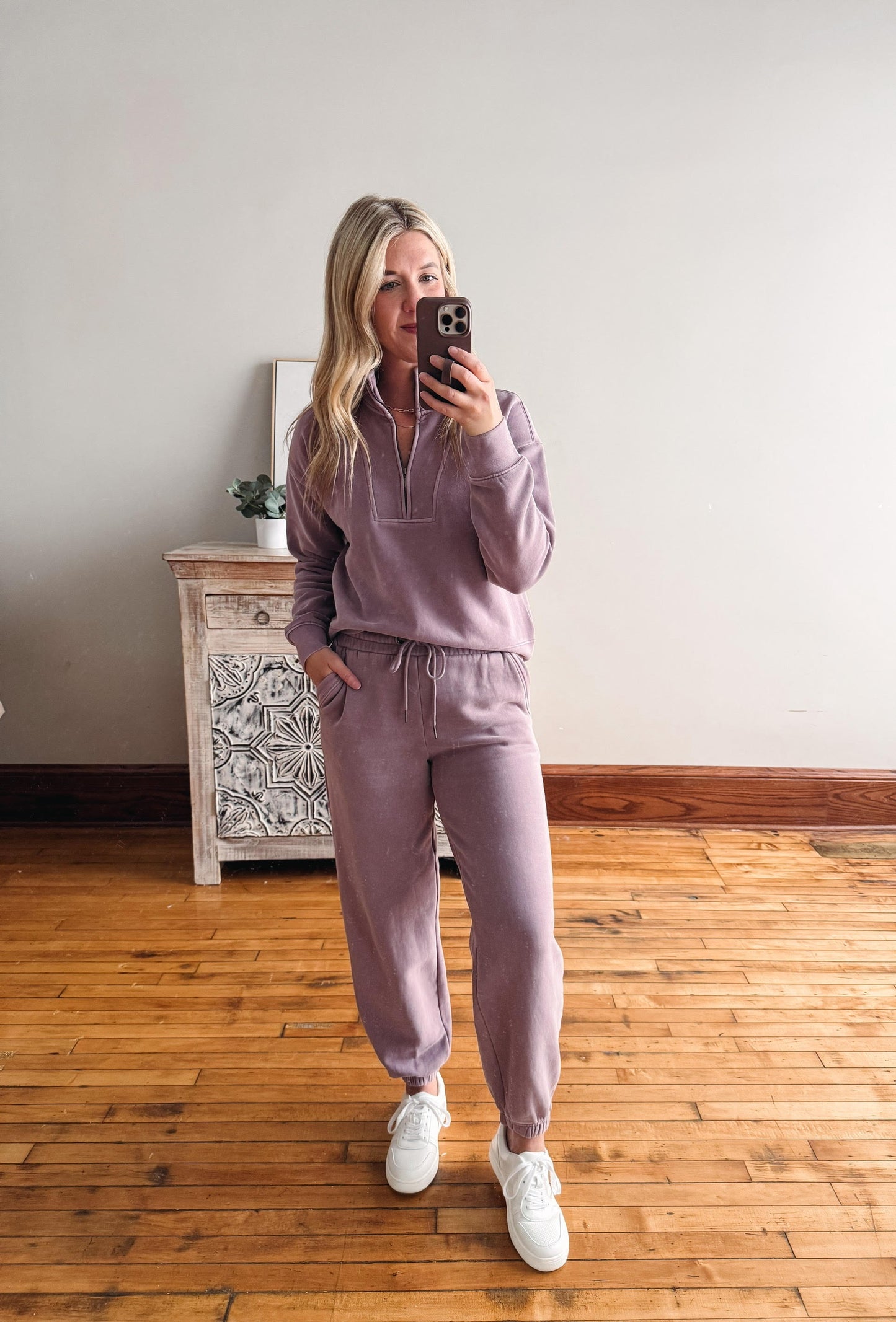 Serenity Fleece 1/4 Zip Pullover - Dusty Lavender